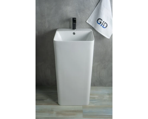 Раковина Gid Nb148 81117 накладная белая 42x41x86