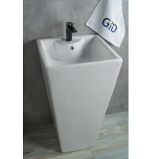 Раковина Gid Nb145 81103 накладная белая 46.5x46.5x81