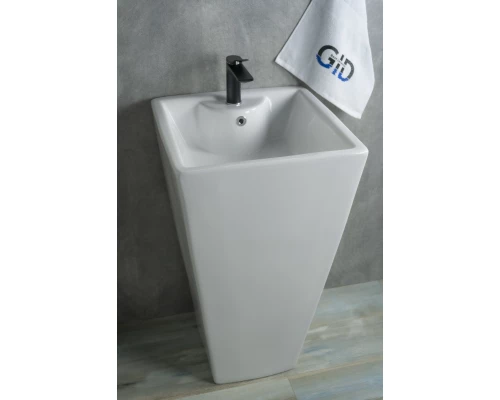 Раковина Gid Nb145 81103 накладная белая 46.5x46.5x81