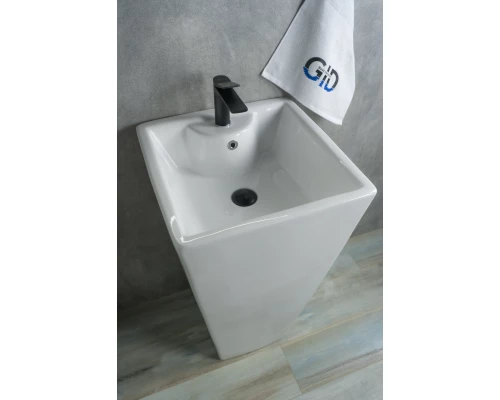 Раковина Gid Nb145 81103 накладная белая 46.5x46.5x81