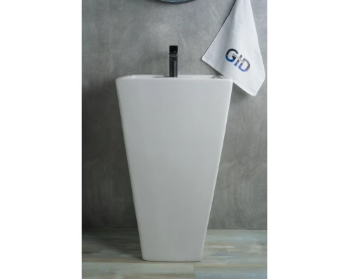 Раковина Gid Nb145 81103 накладная белая 46.5x46.5x81