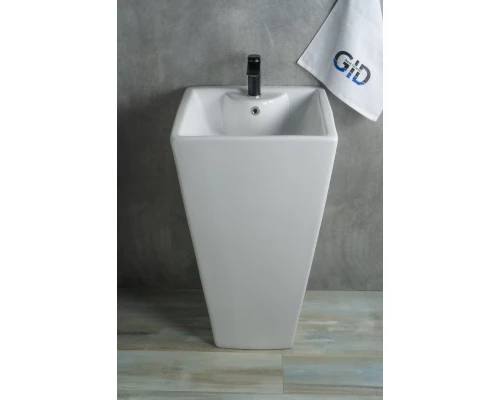 Раковина Gid Nb145 81103 накладная белая 46.5x46.5x81