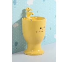 Раковина Gid Nb193-Y 69912 накладная с пъедесталом желтая 37x37x53