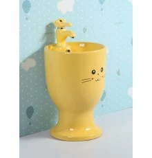 Раковина Gid Nb193-Y 69912 накладная с пъедесталом желтая 37x37x53