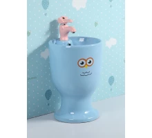 Раковина Gid Nb193-BU 69914 накладная с пъедесталом голубая 37x37x53