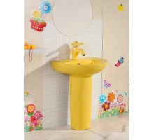 Раковина Gid Nb192-Y 69908 накладная с пъедесталом желтая 43x36x51