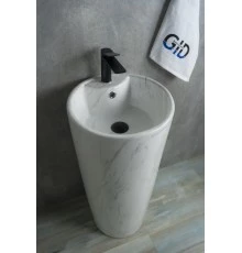 Раковина Gid Nb131wgs 81115 накладная под камень глянцевая 40x40x84