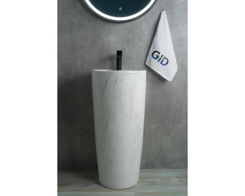 Раковина Gid Nb131wgs 81115 накладная под камень глянцевая 40x40x84