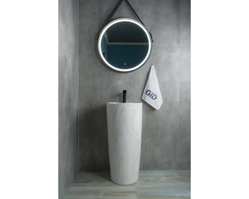 Раковина Gid Nb131wgs 81115 накладная под камень глянцевая 40x40x84