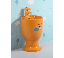 Раковина Gid Nb193-OR 69913 накладная с пъедесталом оранжевая 37x37x53