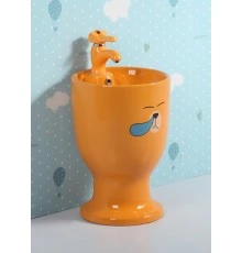 Раковина Gid Nb193-OR 69913 накладная с пъедесталом оранжевая 37x37x53