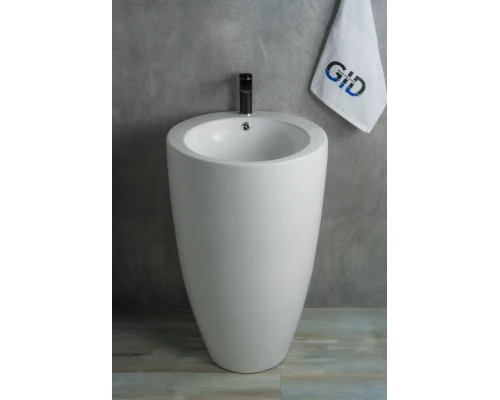 Раковина Gid Nb133 81106 накладная белая 49x49x82