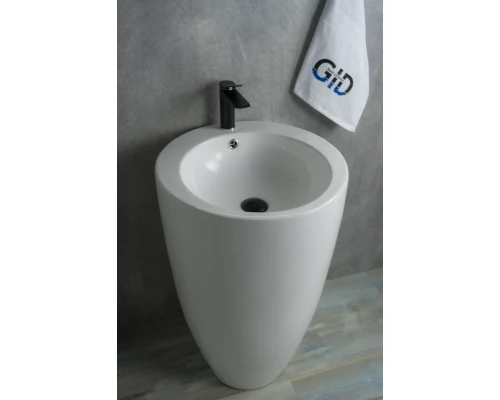 Раковина Gid Nb133 81106 накладная белая 49x49x82