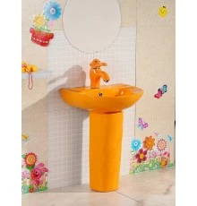 Раковина Gid Nb192-OR 69906 накладная с пъедесталом оранжевая  43x36x51