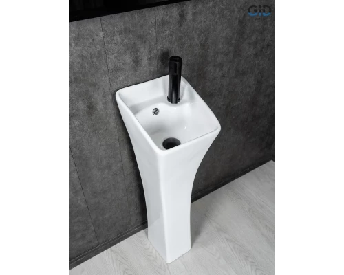 Раковина Gid M9012 81101 накладная белая 30x33x89