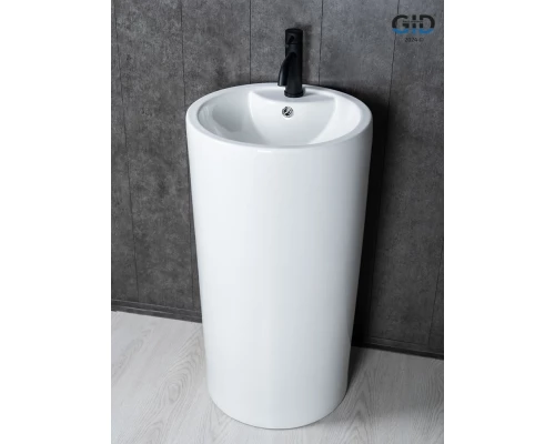 Раковина Gid Nb135 81102 накладная белая 46x46x86