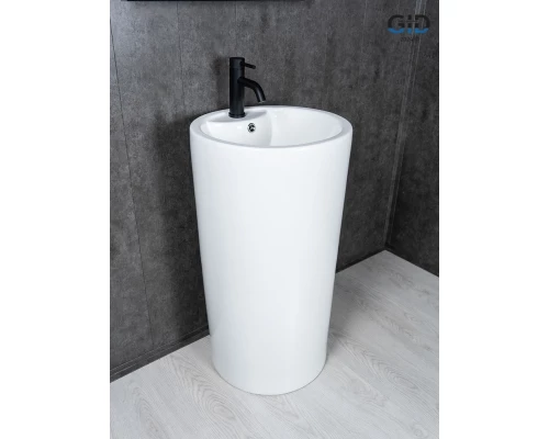 Раковина Gid Nb135 81102 накладная белая 46x46x86