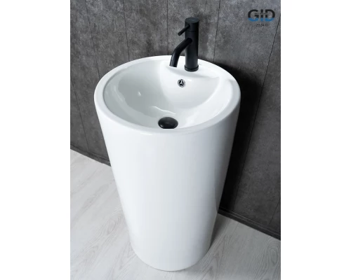 Раковина Gid Nb135 81102 накладная белая 46x46x86