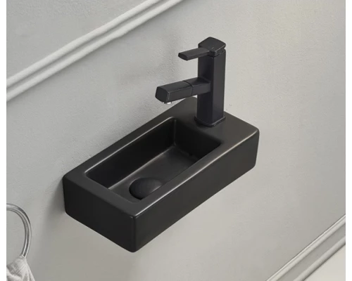 Раковина Gid Bm9272L 62203L подвесная черная матовая 36.5x18x9