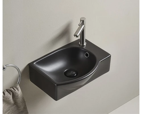 Раковина Gid Bm9276L 62205L подвесная черная матовая 40.5x28x14