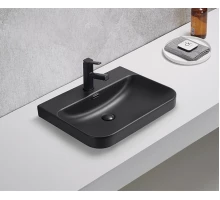 Раковина Gid Bm9560s 72210 встраиваемая сверху черная матовая 61x46.5x16