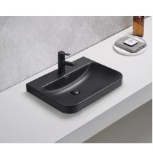 Раковина Gid Bm9560s 72210 встраиваемая сверху черная матовая 61x46.5x16