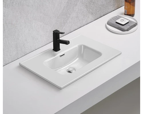 Раковина Gid 9070s 71156 встраиваемая сверху белая 71x46.5x17