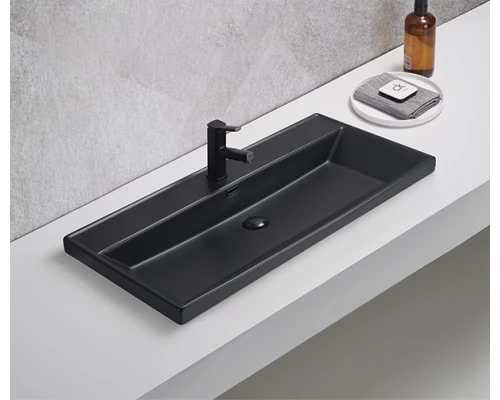 Раковина Gid Bm5510s 72204 встраиваемая сверху черная матовая 101x46.5x15