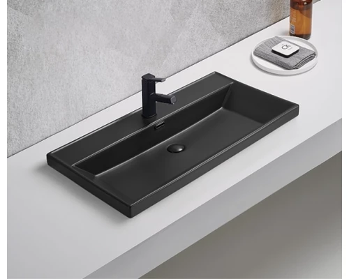 Раковина Gid Bm5580s 72206 встраиваемая сверху черная матовая 81x46.5x15