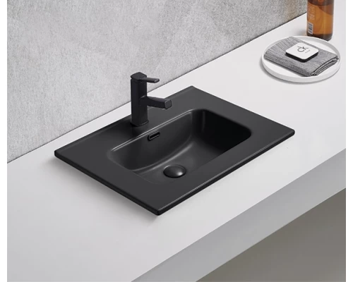 Раковина Gid Bm9060s 72208 встраиваемая сверху черная матовая 61x46.5x17