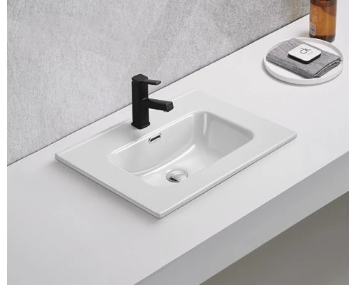 Раковина Gid 9060s 71155 встраиваемая сверху белая 61x46.5x17