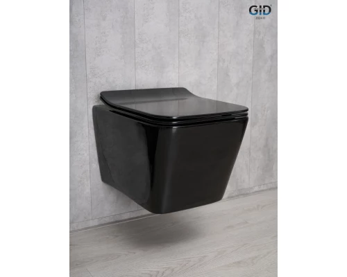 Унитаз подвесной Gid Tr2144BL 62224Y черная глянцевая 52x36x33.5