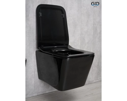 Унитаз подвесной Gid Tr2144BL 62224Y черная глянцевая 52x36x33.5