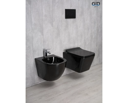 Унитаз подвесной Gid Tr2144BL 62224Y черная глянцевая 52x36x33.5