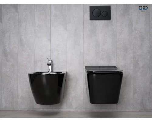 Унитаз подвесной Gid Tr2144BL 62224Y черная глянцевая 52x36x33.5