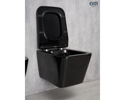 Унитаз подвесной Gid Tr2144BL 62224Y черная глянцевая 52x36x33.5