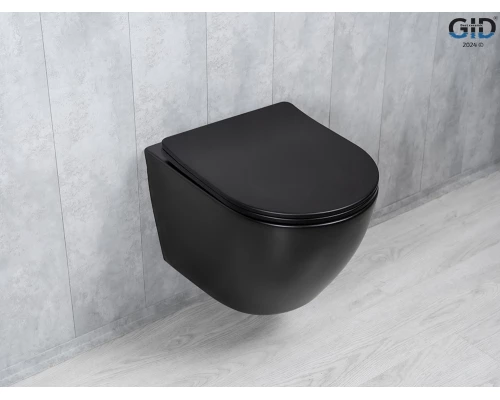 Унитаз подвесной Tornado Gid Tr2122TF-Bm 62261Y черный матовый 49x36x36