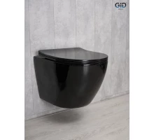 Унитаз подвесной Gid Tr2198-18 62204Y черная глянцевая 49x36x35.5