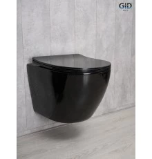 Унитаз подвесной Gid Tr2198-18 62204Y черная глянцевая 49x36x35.5