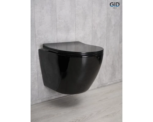 Унитаз подвесной Gid Tr2198-18 62204Y черная глянцевая 49x36x35.5
