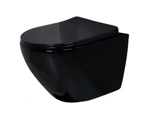 Унитаз подвесной Gid Tr2198-18 62204Y черная глянцевая 49x36x35.5