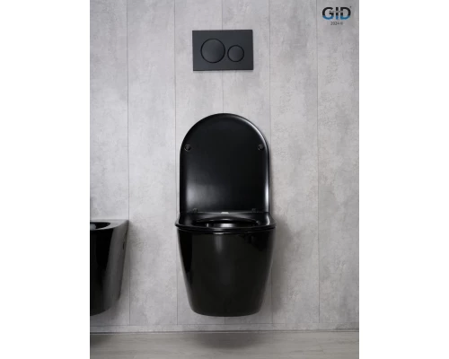 Унитаз подвесной Gid Tr2198-18 62204Y черная глянцевая 49x36x35.5