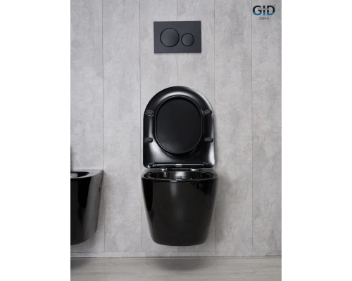 Унитаз подвесной Gid Tr2198-18 62204Y черная глянцевая 49x36x35.5