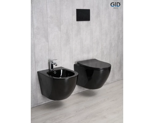 Унитаз подвесной Gid Tr2198-18 62204Y черная глянцевая 49x36x35.5