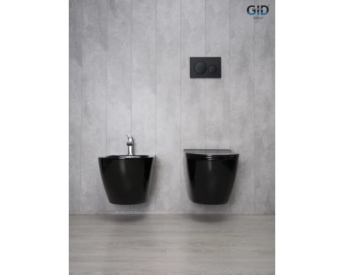 Унитаз подвесной Gid Tr2198-18 62204Y черная глянцевая 49x36x35.5