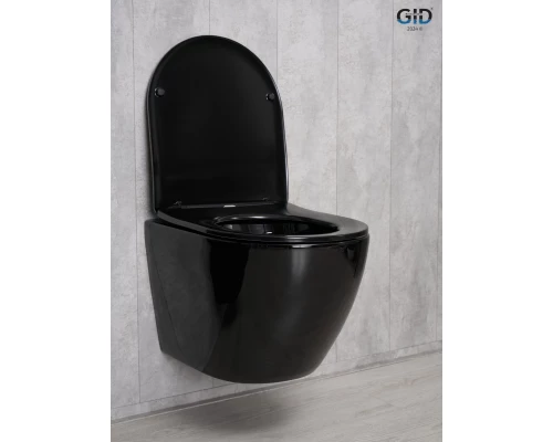 Унитаз подвесной Gid Tr2198-18 62204Y черная глянцевая 49x36x35.5