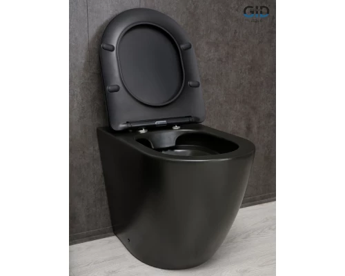 Унитаз приставной Gid TRS-269BM 62214Y черный матовый 56x36.5x42