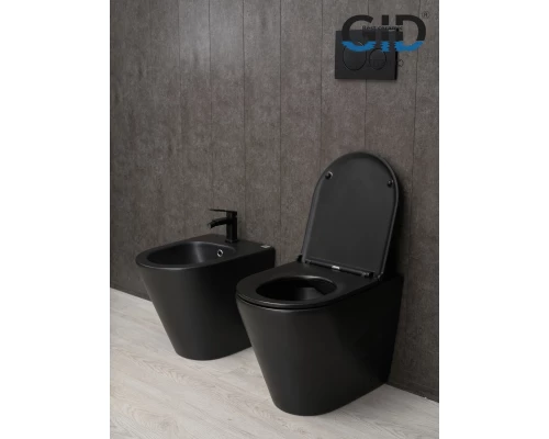 Унитаз приставной Gid TRS-263BM 62212Y черный матовый 56x36x41