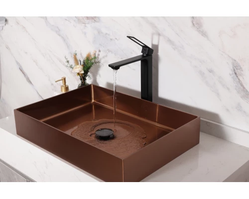 Смеситель высокий для раковины Gid Niagara L057-BM-D L057BMD черный матовый