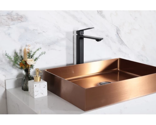 Смеситель высокий для раковины Gid Niagara L057-BM-D L057BMD черный матовый